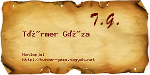 Türmer Géza névjegykártya