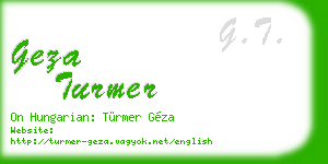 geza turmer business card